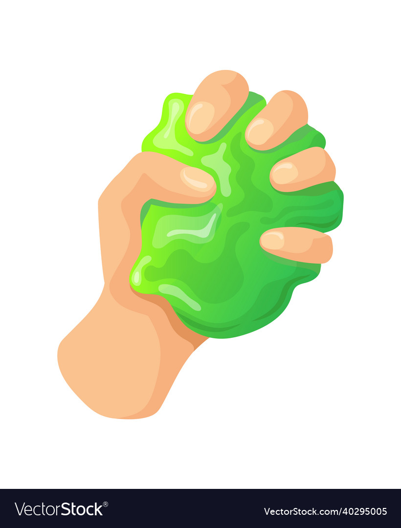 Fingers squeeze mucus child game Royalty Free Vector Image