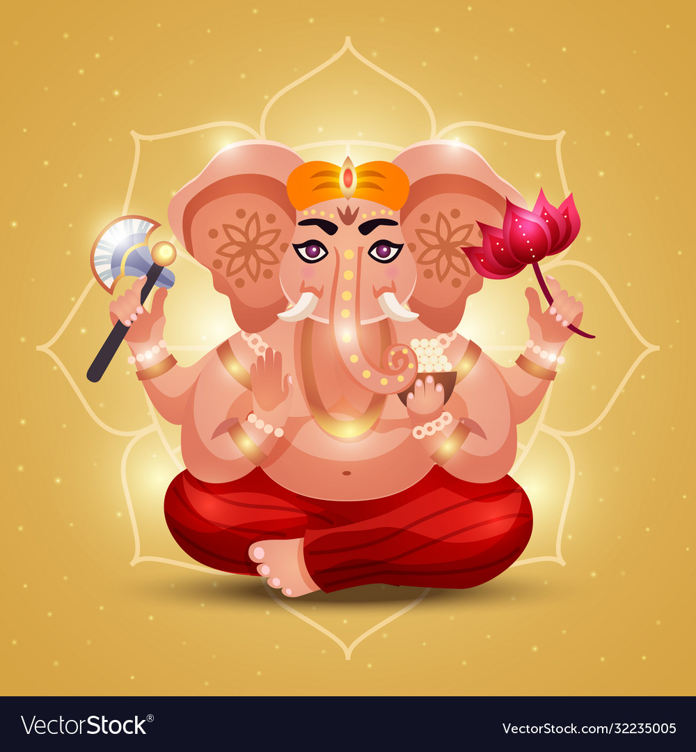 Ganesha indian god image Royalty Free Vector Image