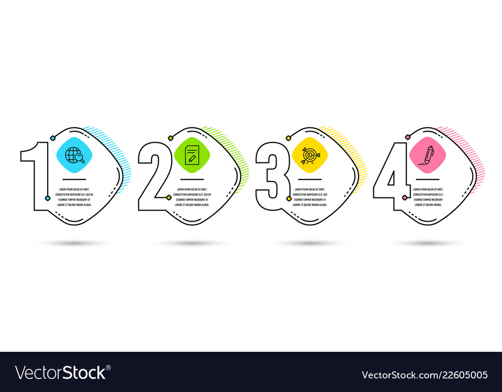 Internet search target and edit document icons vector image Internet search target and edit document icons