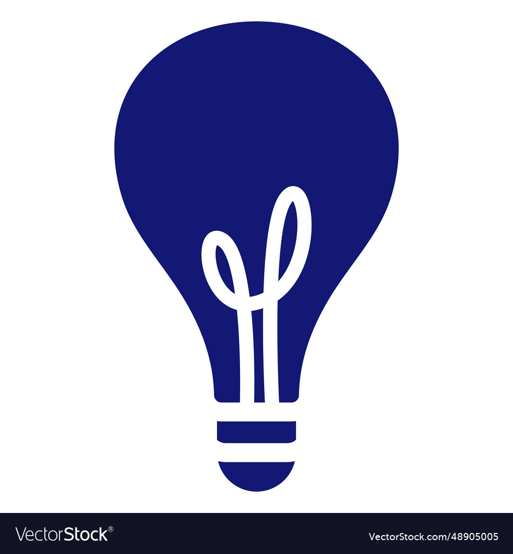 Lightbulb stroke icon blue Royalty Free Vector Image