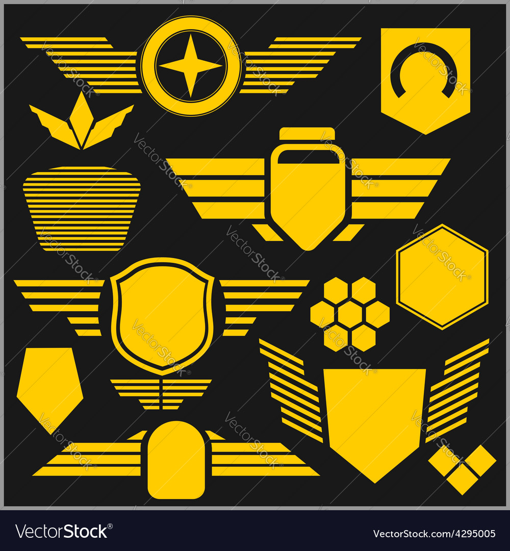 Military symbol icons - set Royalty Free Vector Image