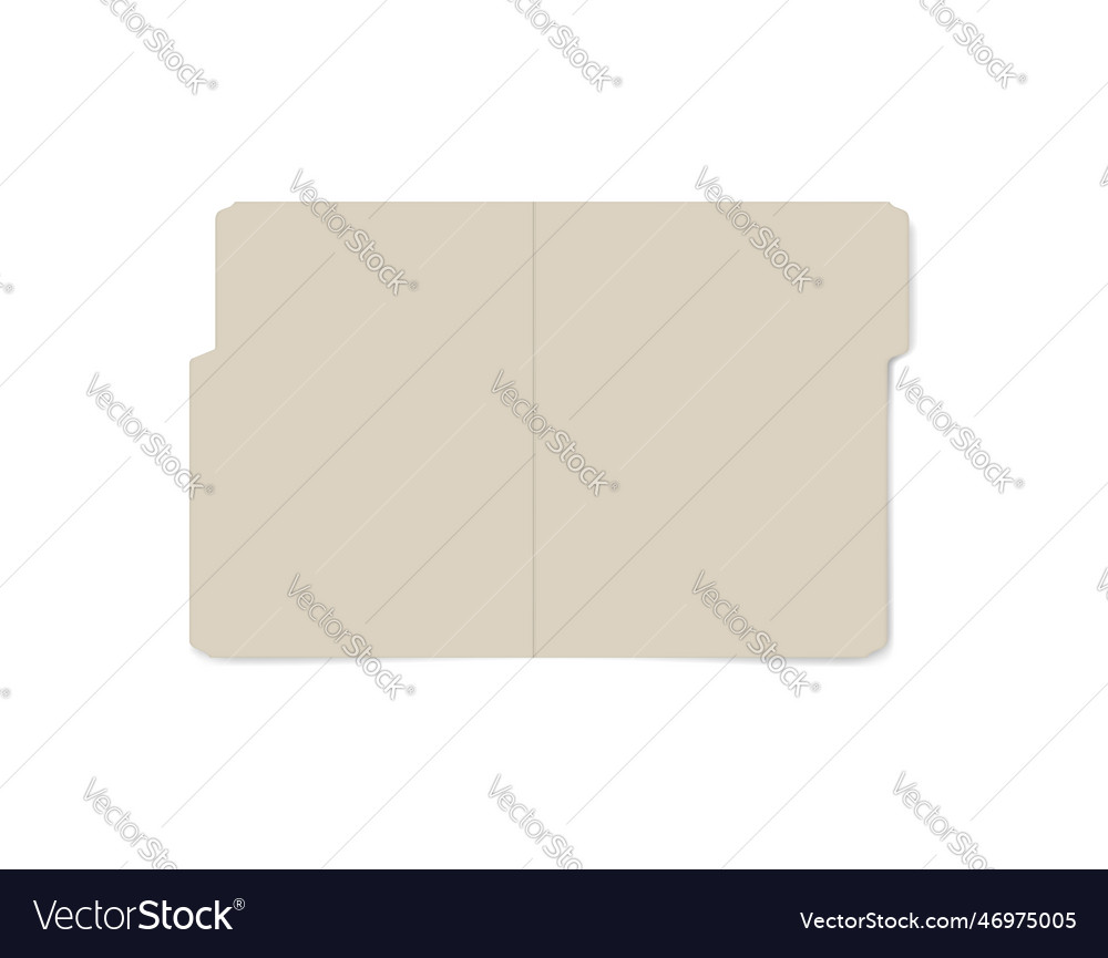 Open tabbed file folder isolated on white