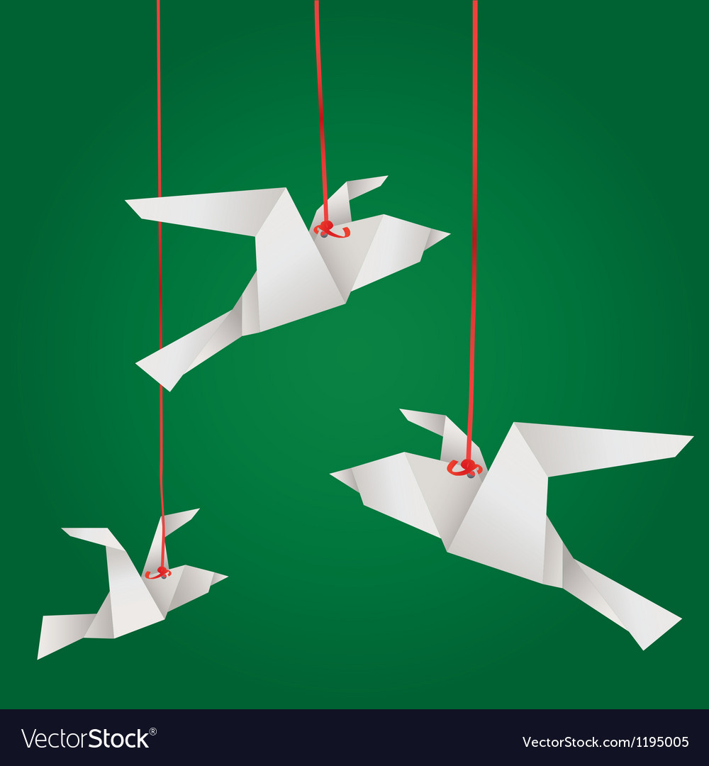 Paper origami birds