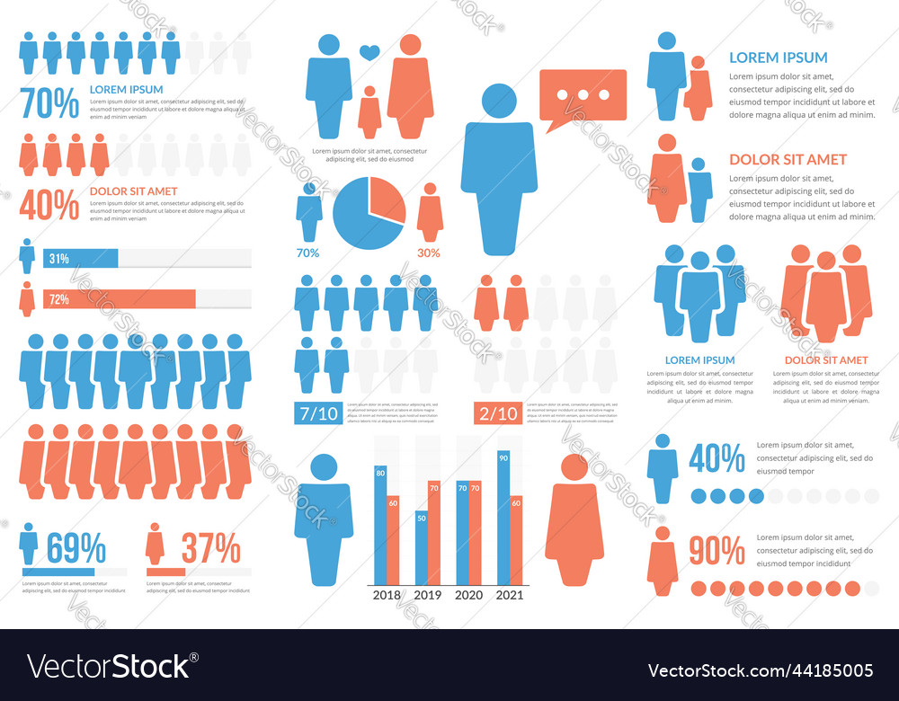 People infographics Royalty Free Vector Image - VectorStock