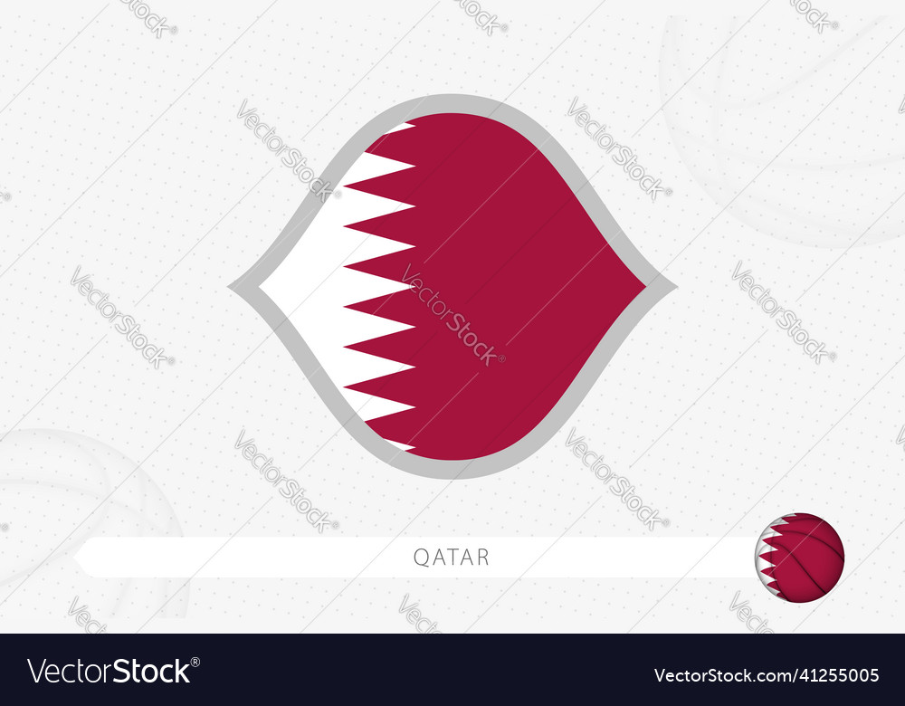 Qatar flag for basketball competition on gray Vector Image