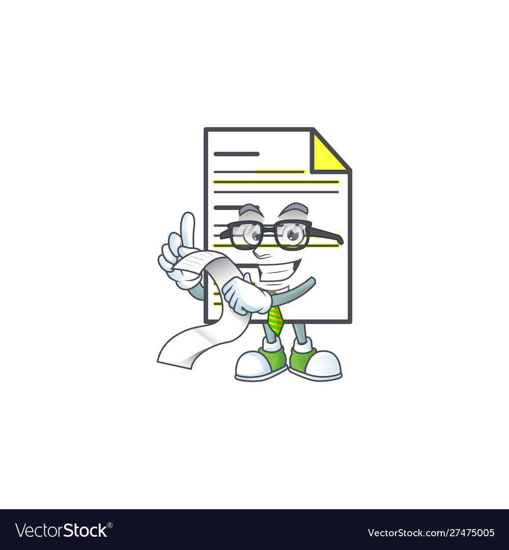 With menu document template cartoon character