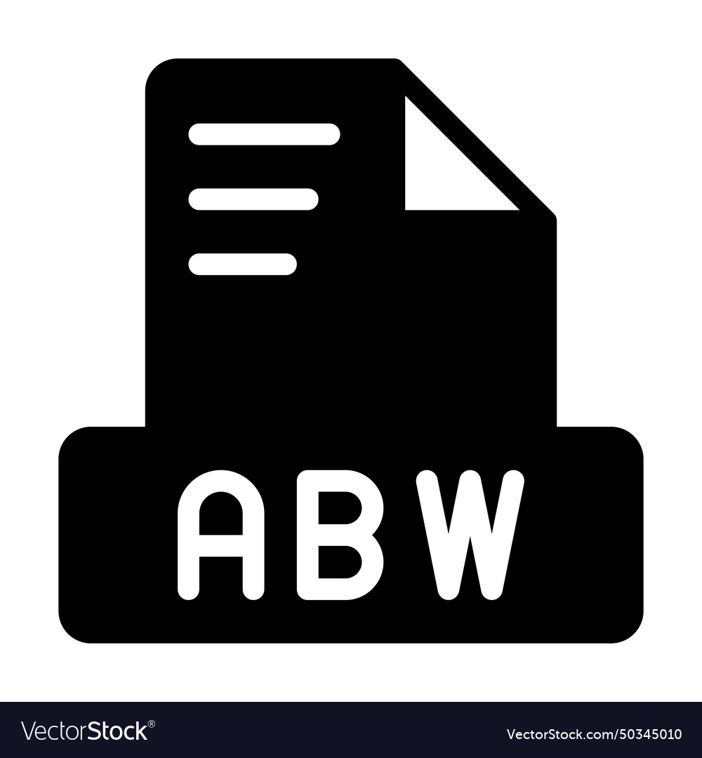 Abw file icon simple design solid style document