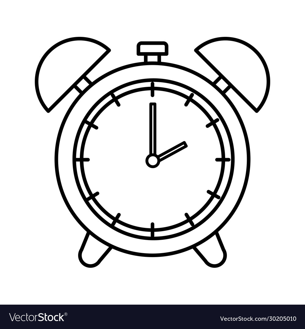 Alarm clock time isolated icon Royalty Free Vector Image
