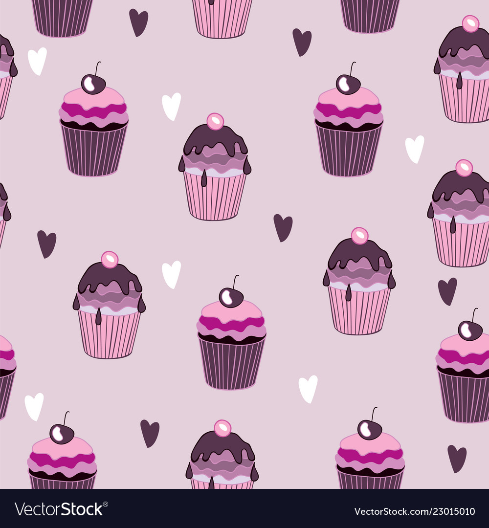 Schöne leckere Cupcake nahtlose Hintergrund