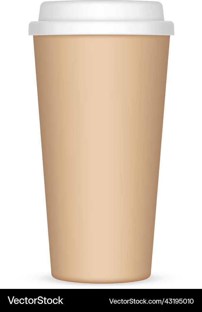 Cardboard tall coffee cup mockup isolated Vector Image