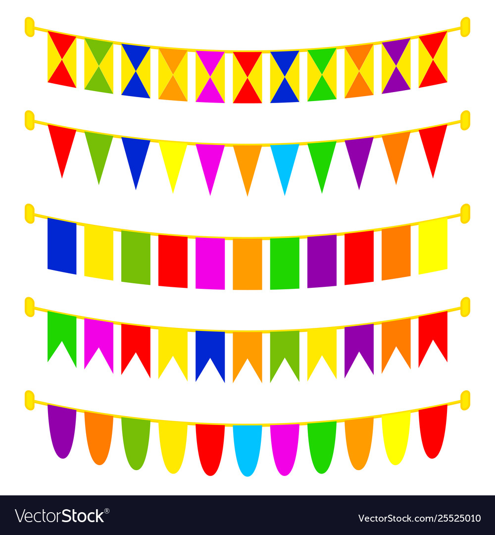 Colorful Cartoon Holiday Flags Royalty Free Vector Image