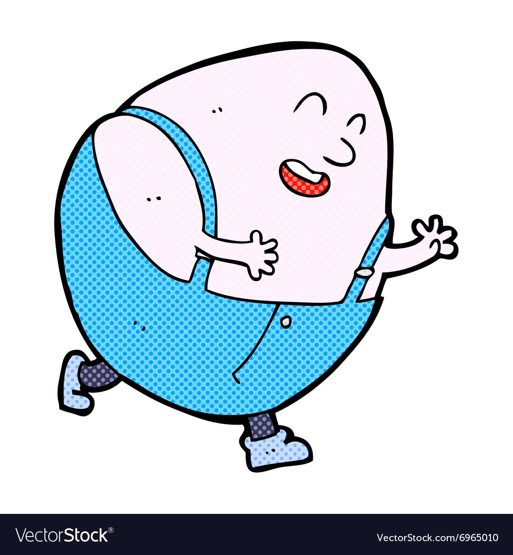 Comic cartoon humpty dumpty egg character