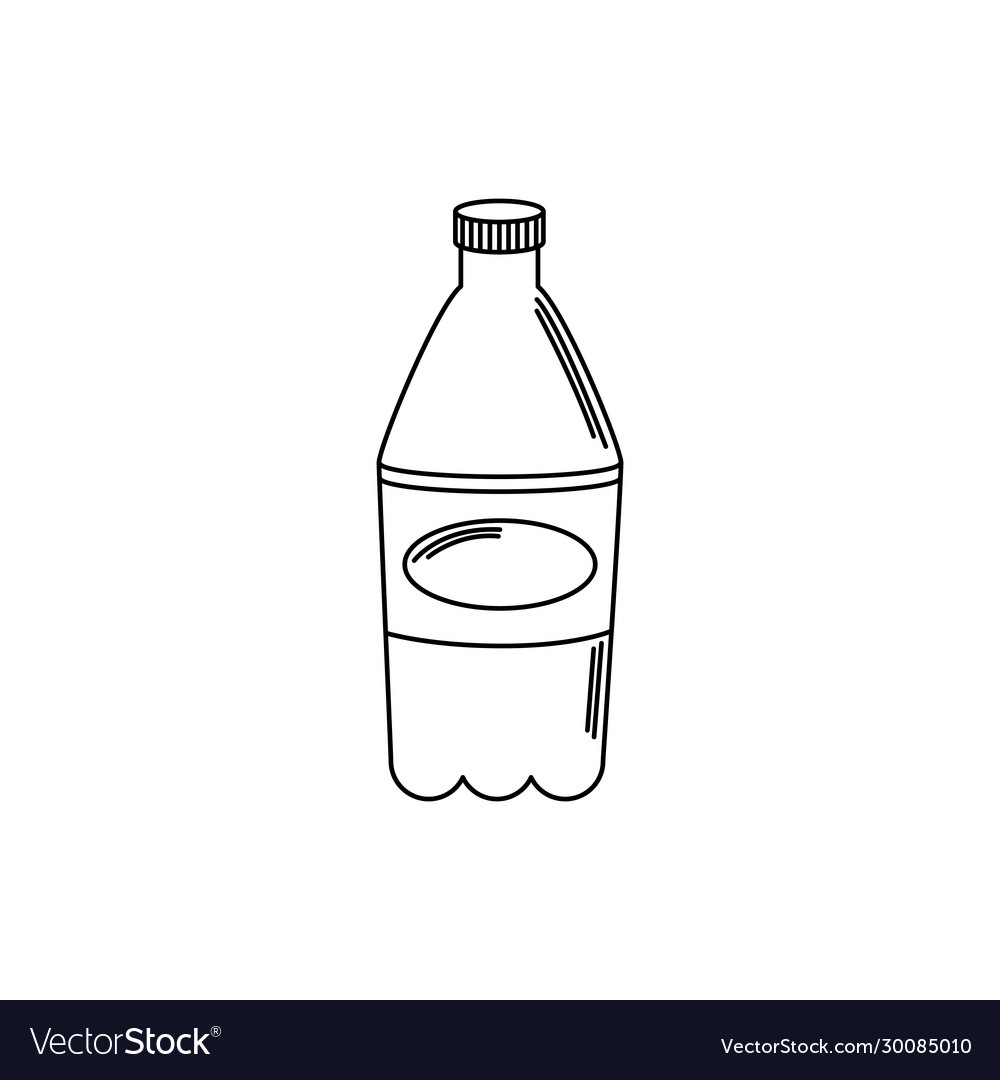 Drinks plastic bottle soda refreshment line style Vector Image