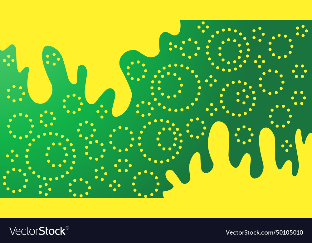Green abstract background with yellow pattern vector image Green abstract background with yellow pattern