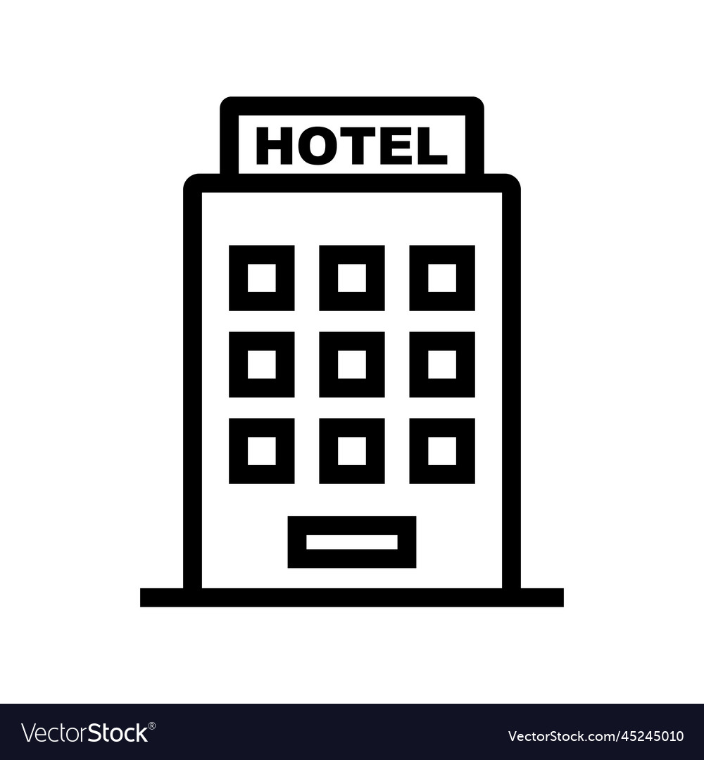 Hotel icon or accommodation icon Royalty Free Vector Image