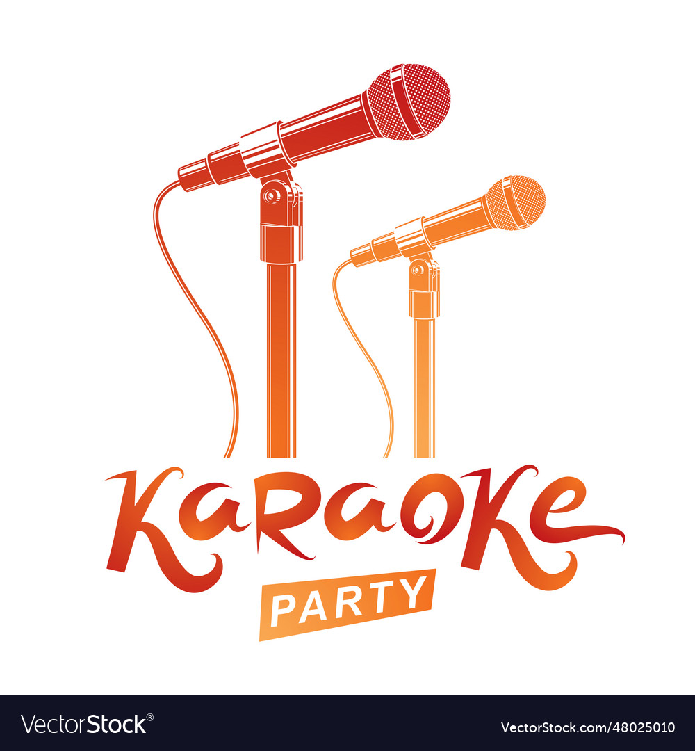 Karaoke party promotion poster design rap battle Vector Image