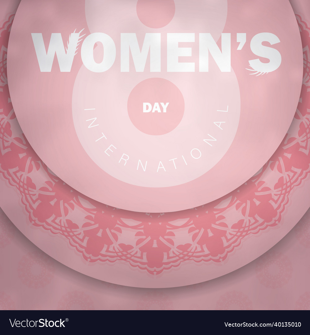 Pink international womens day flyer template