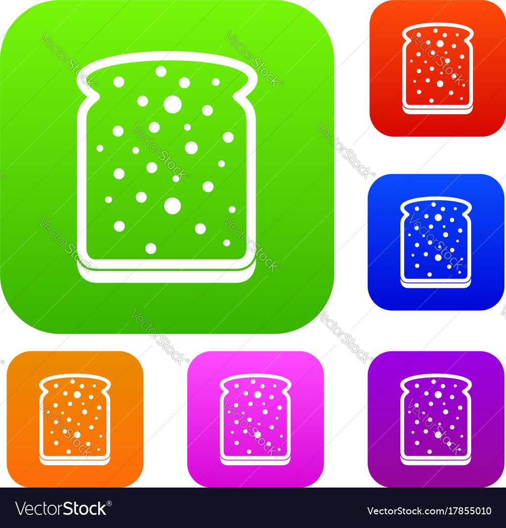 slice-of-white-bread-set-color-collection-vector-image