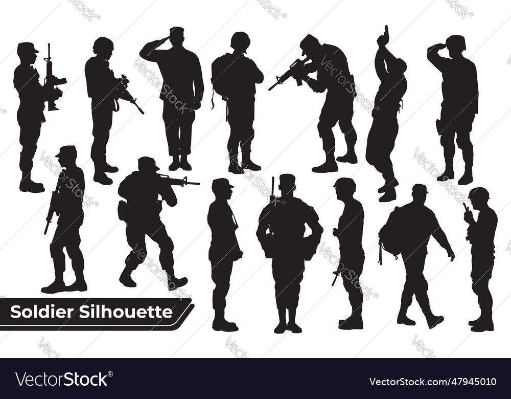 Soldier silhouette image Royalty Free Vector Image