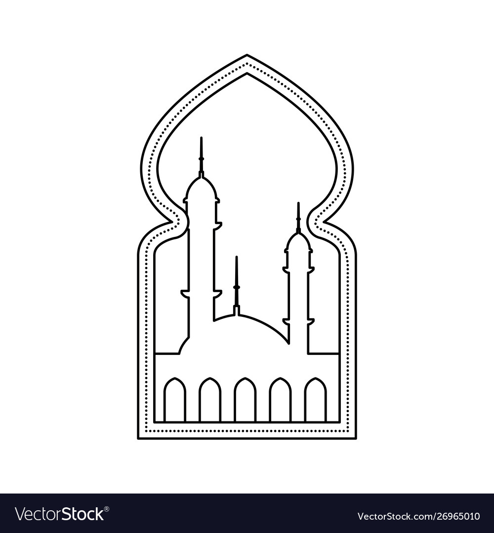 Window with mosque building view