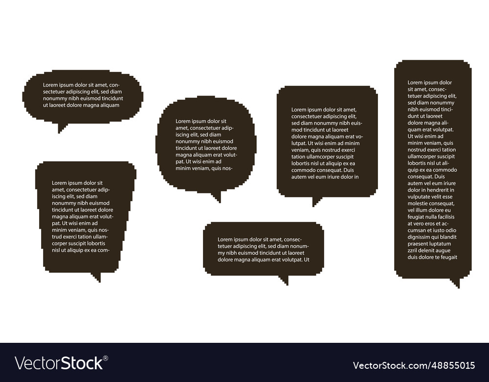8 bit pixel art texting dialogue boxes Royalty Free Vector