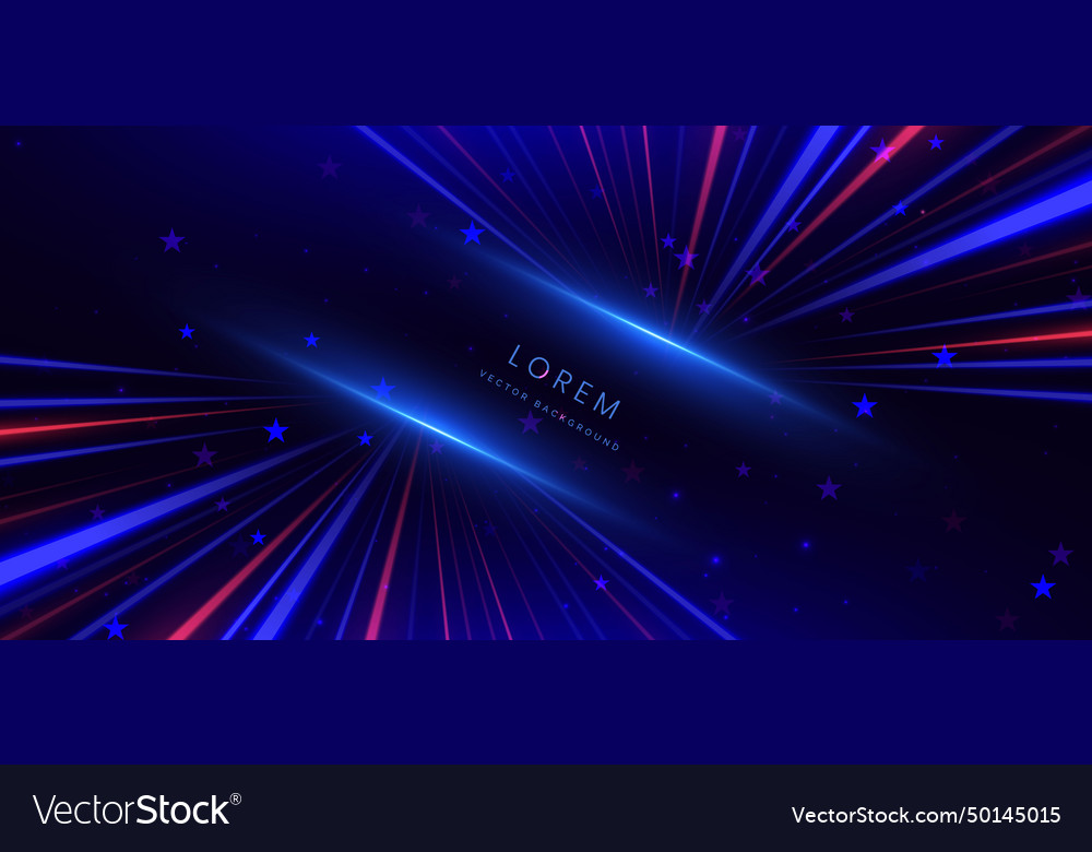 Abstract futuristic glowing blue and red light Vector Image