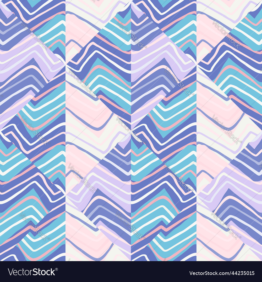 Abstract zigzag waves mosaic seamless pattern vector image Abstract zigzag waves mosaic seamless pattern