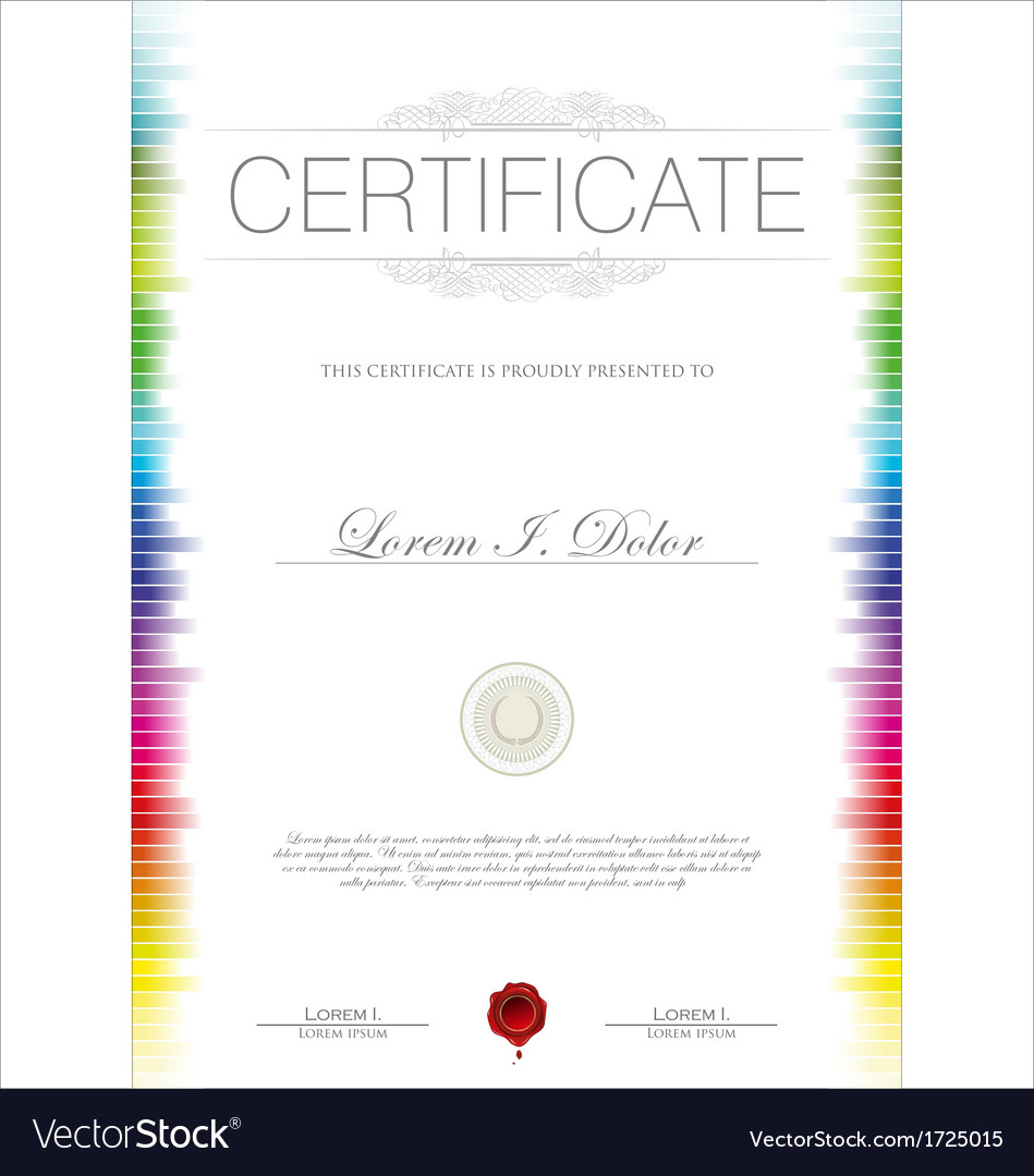colorful certificate template royalty free vector image colorful certificate template