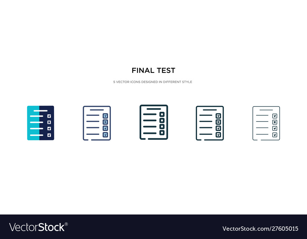 Final test icon in different style two colored vector image Final test icon in different style two colored