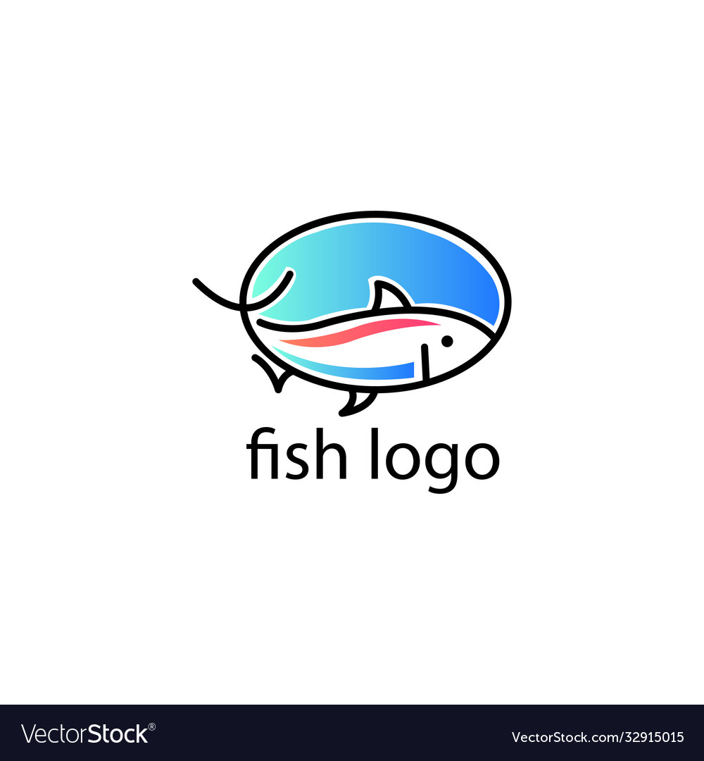 Fisch Logo Design isoliert bunte Vorlage