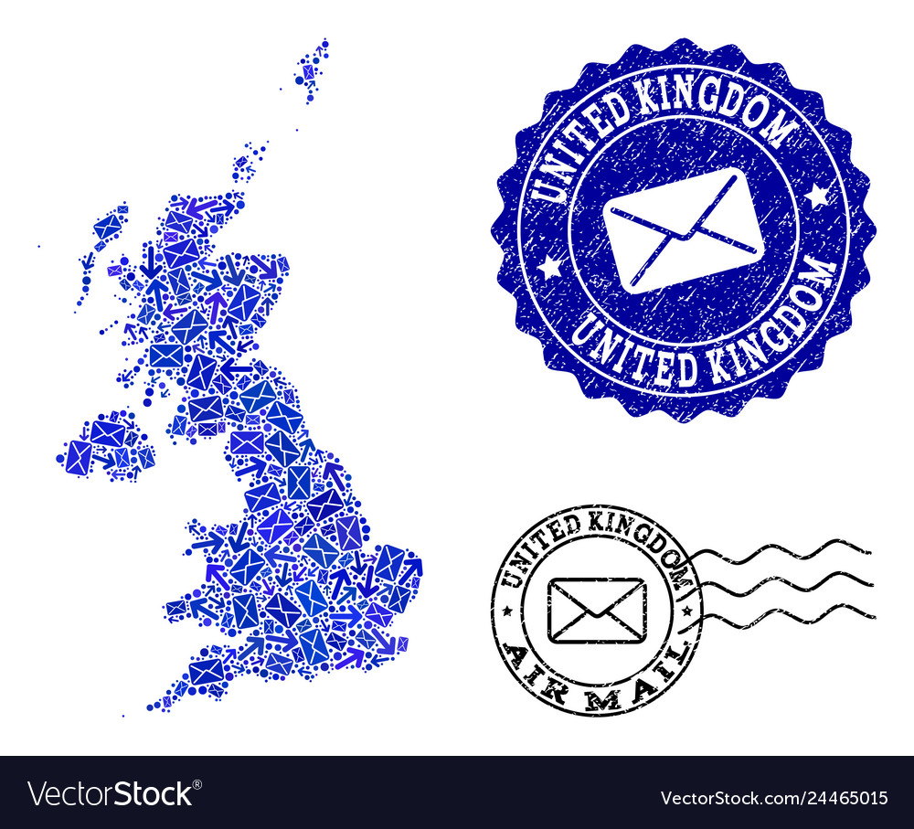 Mail routes composition of mosaic map of united Vector Image