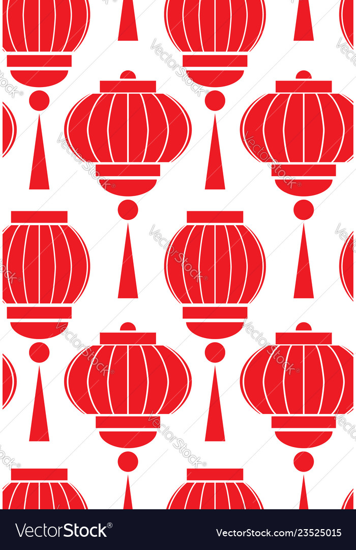 Seamless pattern with simple chinese red lanterns vector image Seamless pattern with simple chinese red lanterns