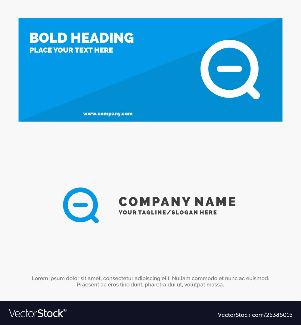 Search less remove delete solid icon website vector image Search less remove delete solid icon website