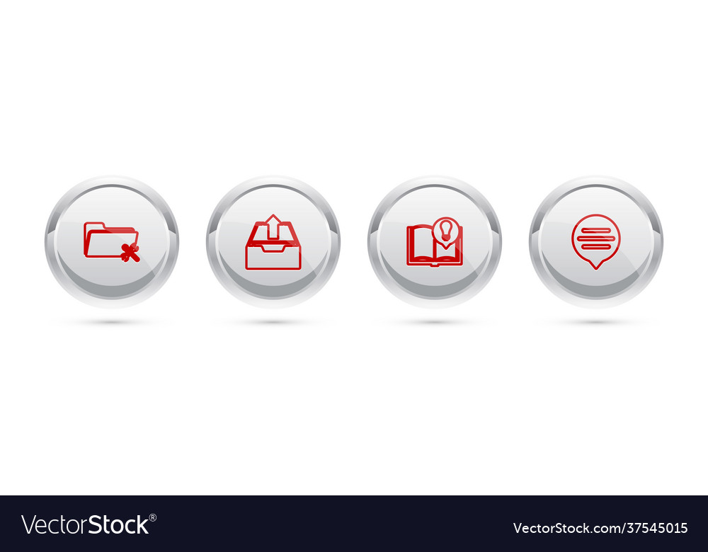Set line folder service upload inbox interesting vector image Set line folder service upload inbox interesting