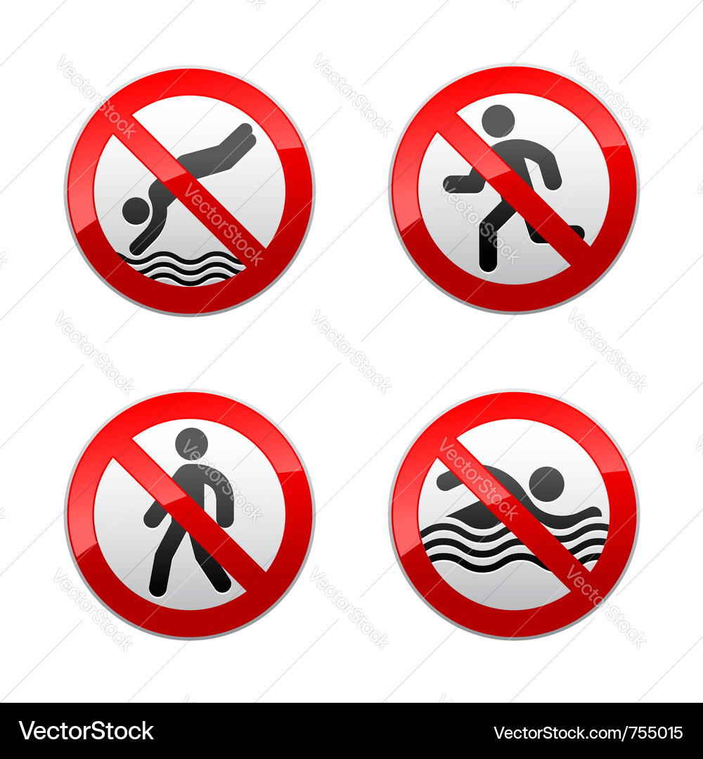 Set prohibited signs sport Royalty Free Vector Image