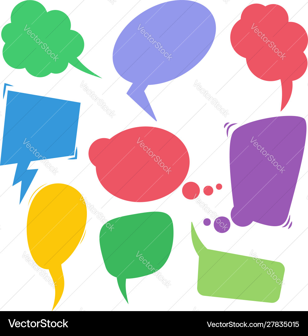 Set retro comic empty colored speech bubbles Vector Image