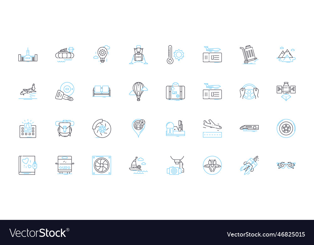 Shipment handling linear icons set logistics Vector Image