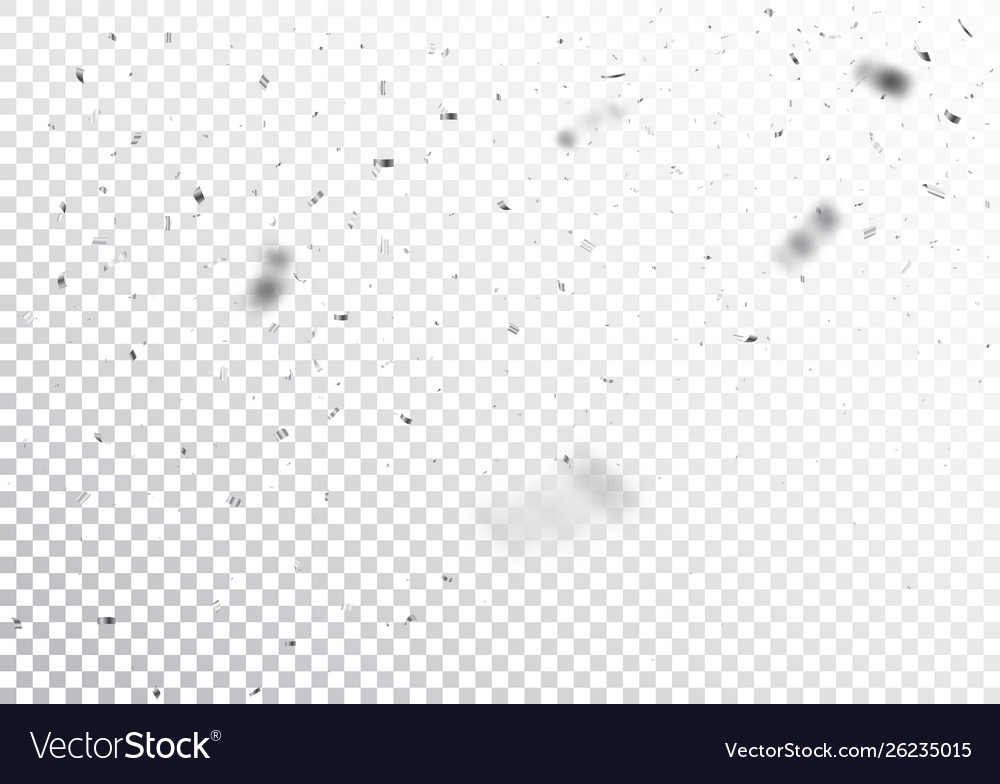 Silver confetti and ribbon Royalty Free Vector Image