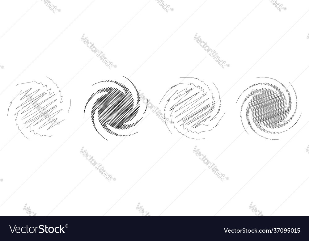 Spiral swirl twirl design element with sketchy vector image Spiral swirl twirl design element with sketchy
