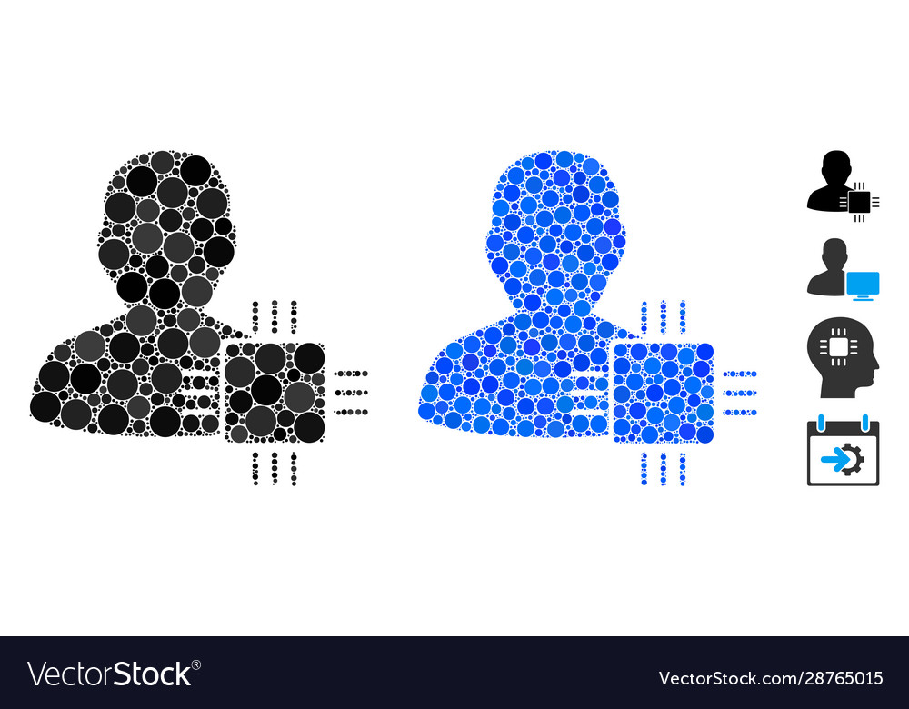 System developer composition icon round dots vector image System developer composition icon round dots