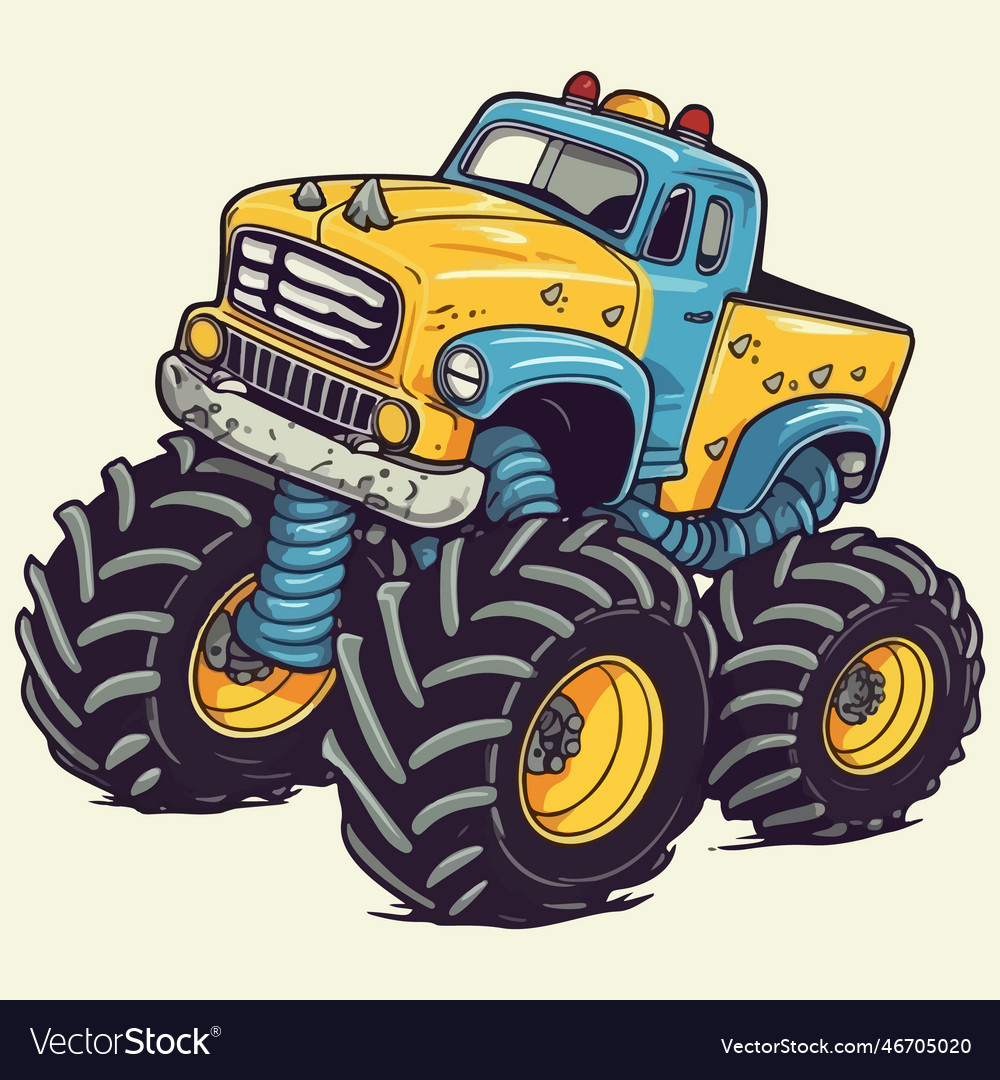 Cartoon Monster Truck stock vector. Illustration of activity - 56644385