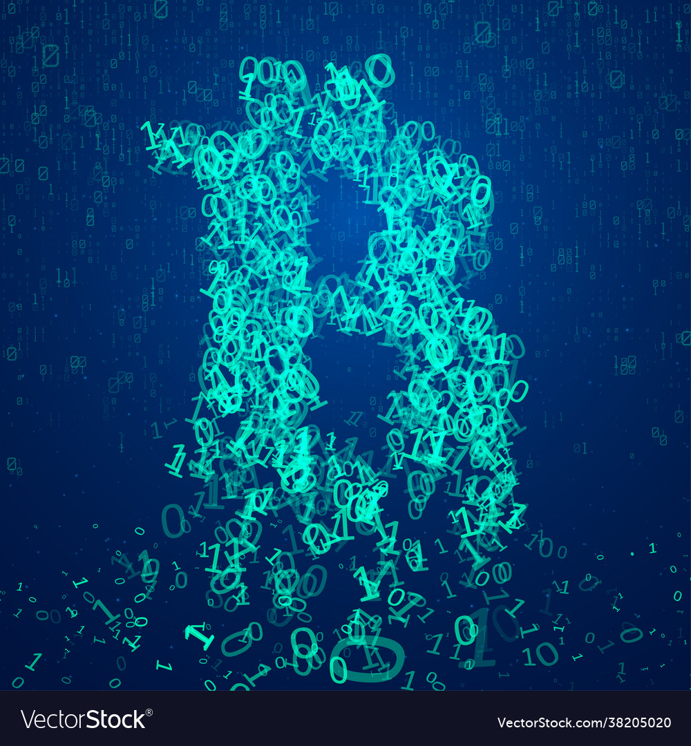 Abstract bitcoin visualization vector image Abstract bitcoin visualization