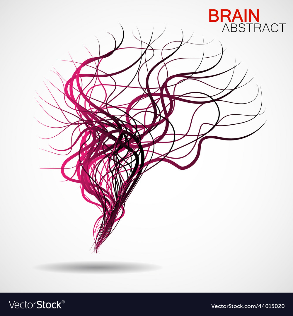 Abstract colorful brain with chaotic lines