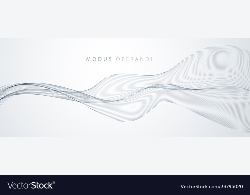 Array particles flowing dynamic sound wave 3d vector image Array particles flowing dynamic sound wave 3d