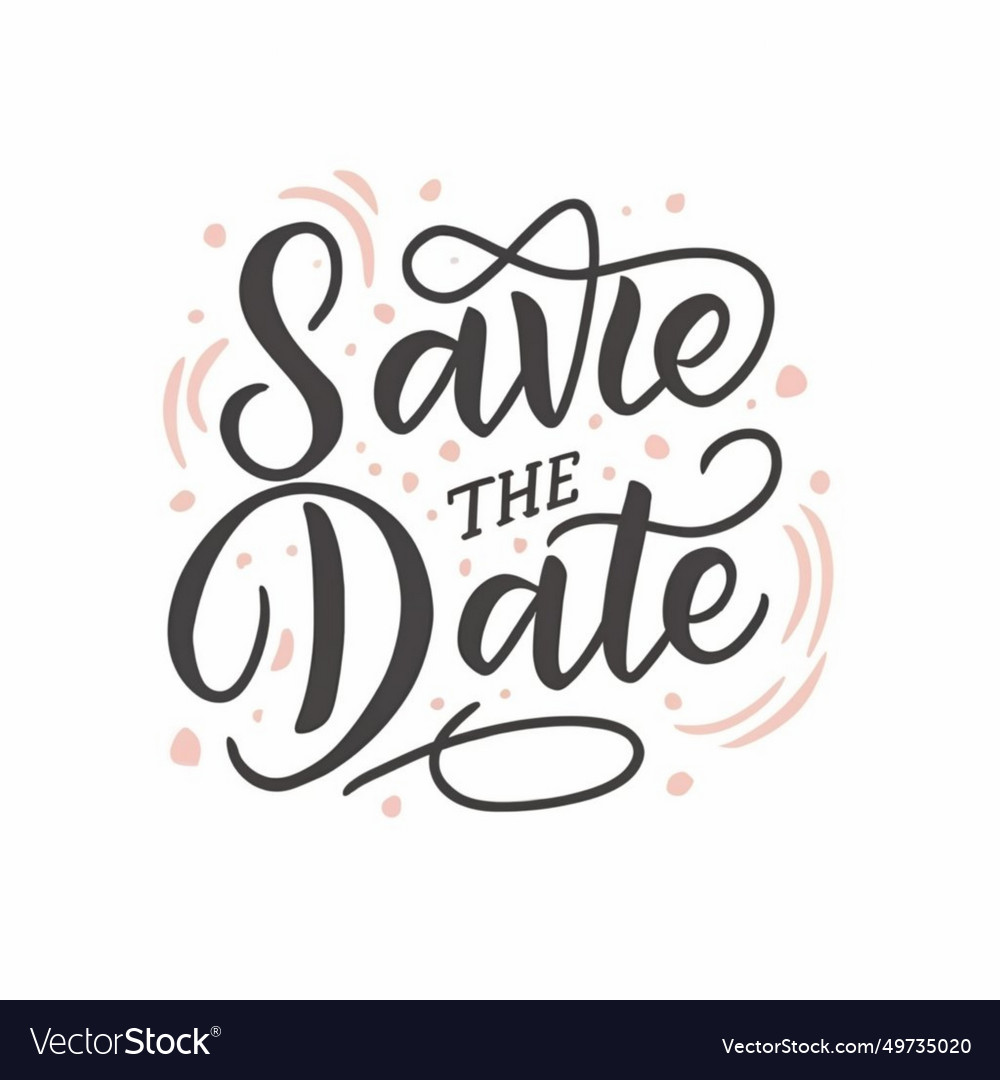 Colourful unique save date lettering logo design Vector Image