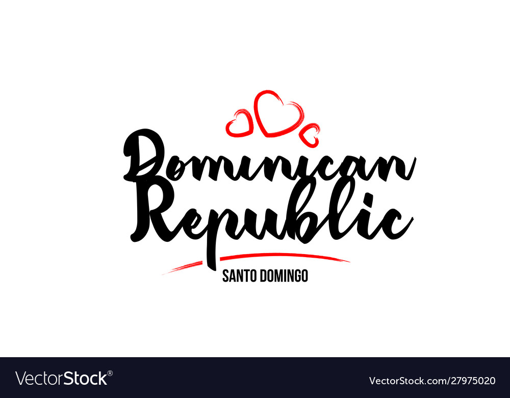 Dominican republic country with red love heart
