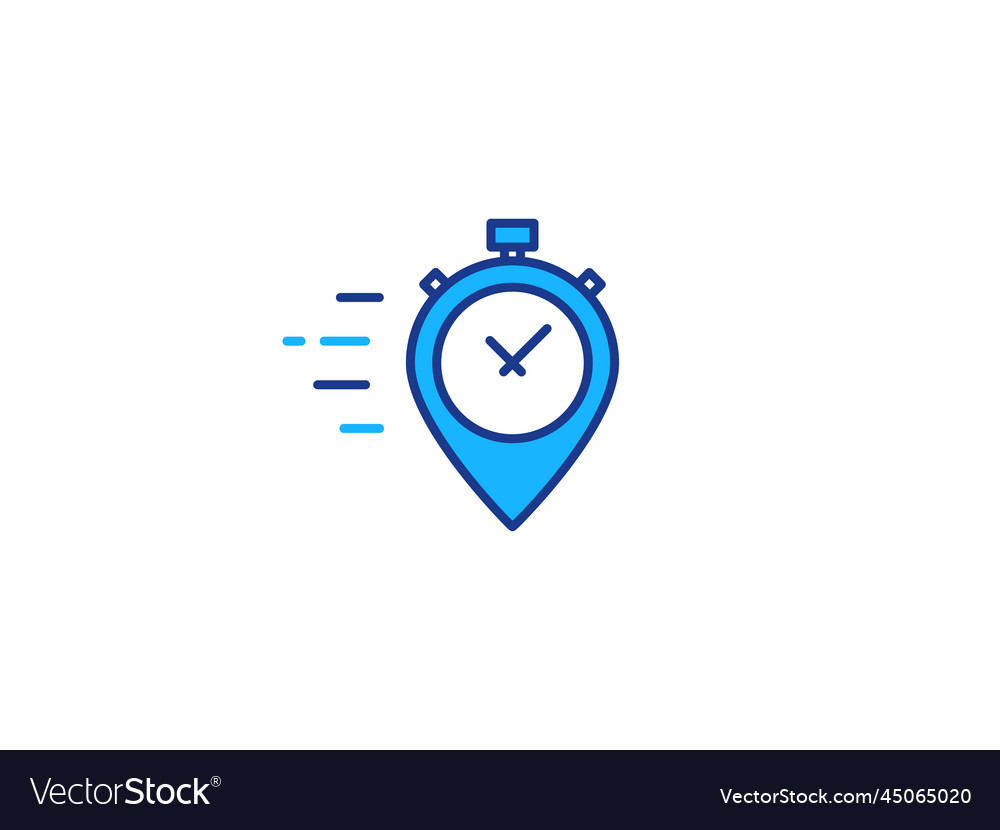 Fast time place delivery logo concept vector image Fast time place delivery logo concept