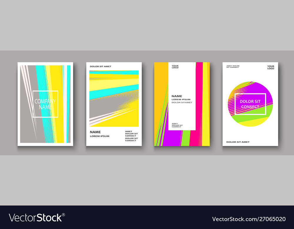 Modern cover collection design abstract retro 90s