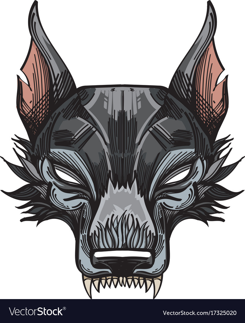 Muzzle of a wolf is an for creating sketches