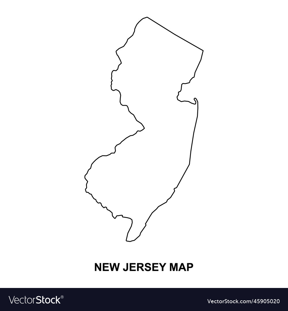 New jersey map united states of america flat Vector Image